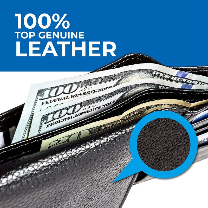 RFID SECURE RFID Blocking Stylish Genuine Leather Wallet for Men - Excellent as Travel Bifold - Credit Card Protector - Image 4